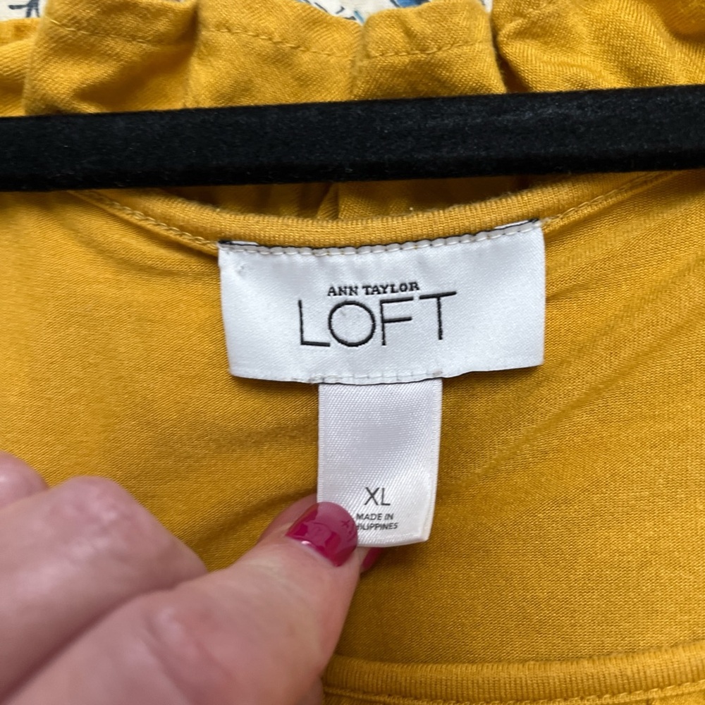 LOFT Women's Golden Ruffle Blouse - Picture 4 of 5